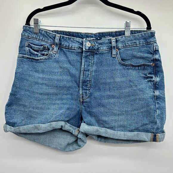 Old Navy High-Rise Button Fly Jean Shorts Size 16 - Picture 1 of 3